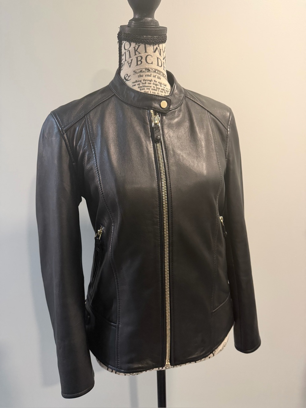 Massimo dutti genuine leather  Classic Zip Jacket
